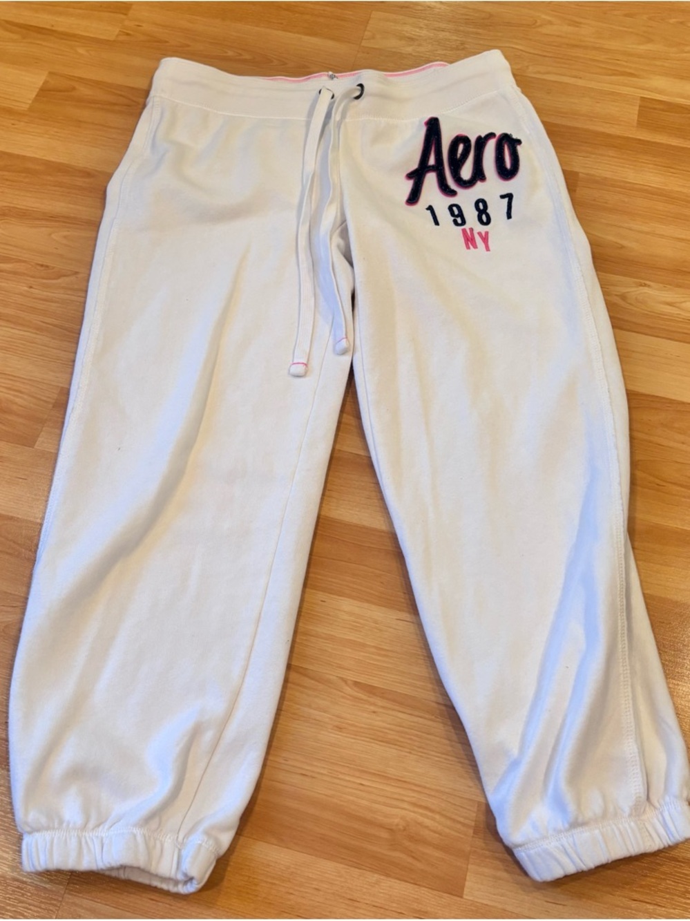 Aeropostale Y2K White Crop Joggers